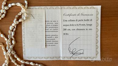 Collana Con Perle Coltivate D'acqua Dolce, Chiusura Ed Elementi In Oro Bianco 18kt
