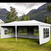 Gazebo per feste  3x6 metri, bianco con pareti