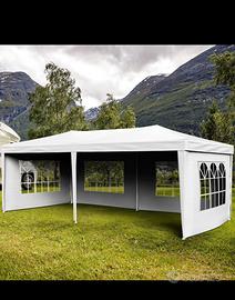 Gazebo per feste  3x6 metri, bianco con pareti