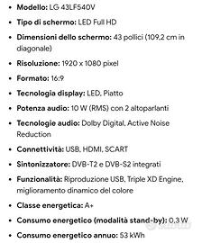 TV LG 43"