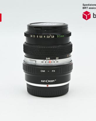 Olympus 50 F1.8 OM F.Zuiko + K&F OM- FUJI FX (Fuji