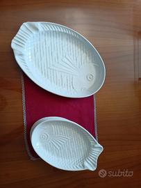 set di piatti  da pesce in porcellana