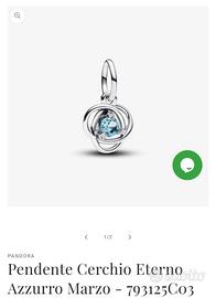pendente pandora  cerchio eterno azzurro