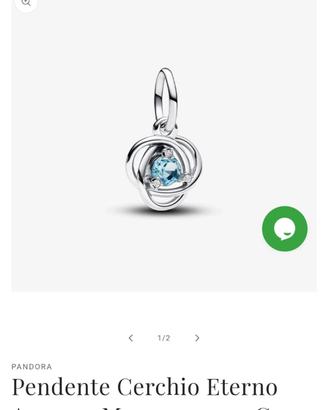 pendente pandora  cerchio eterno azzurro