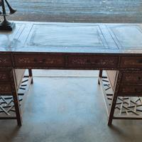 Scrivania cinese madreperla piano in pietra