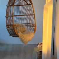 Poltrona Sospesa Vimini Bamboo Anni 70