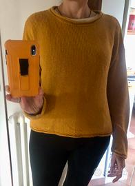 Maglione donna giallo senape