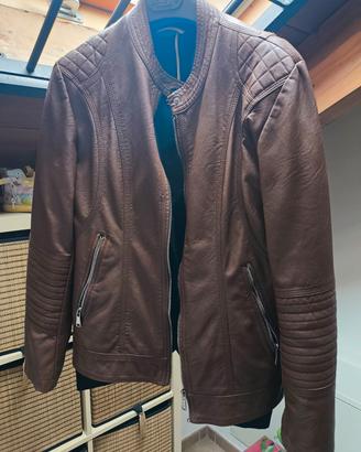 Giacca Biker Donna color Cuoio