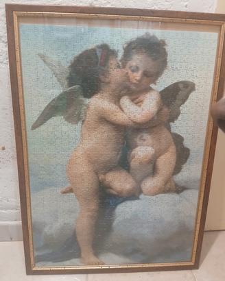 Quadro angeli puzzle completo di cornice