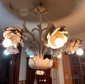 Lampadario ferro battuto