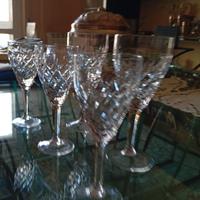 lotto 5 calici cristallo anni 70