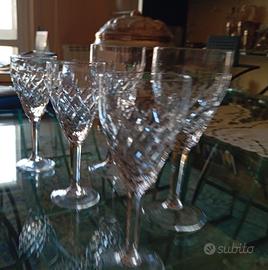 lotto 5 calici cristallo anni 70