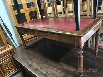 scrivania scrittoio antica in noce da centro 