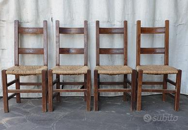 Sedie in legno massello impagliate 
