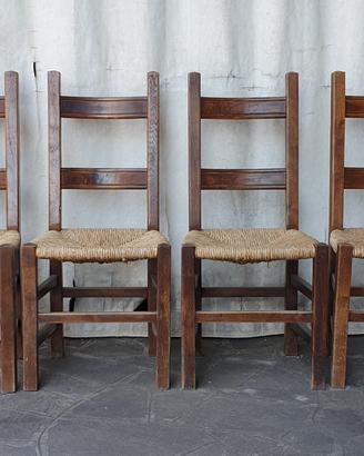 Sedie in legno massello impagliate 