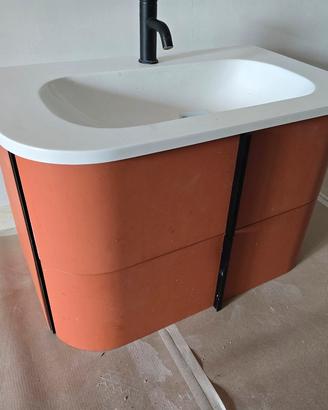Mobile bagno sospeso terracotta