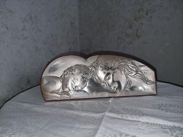 Icona Sacra Madonna con Bambino Argento Siver.