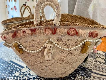 Borsa in paglia coffa mare