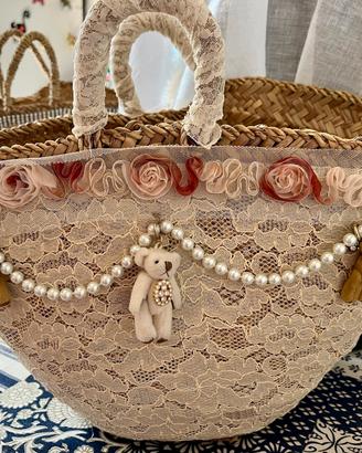 Borsa in paglia coffa mare