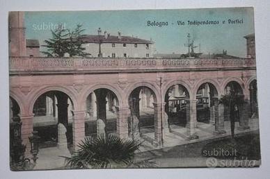 Cartolina vintage bologna via indipendenza e porti