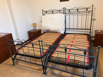 COPPIA LETTI SINGOLI IN FERRO + RETI INCLUSE