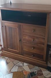 Mobile Porta TV, legno, 1 anta, 4 cassetti