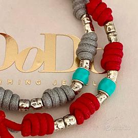 Dodo pomellato 2 bracciali granelli turchese arg