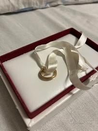 Anello marca polello oro fede con diamantini