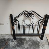 Letto singolo in ferro nero + rete a doghe inclusa