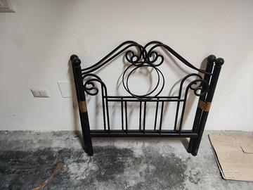 Letto singolo in ferro nero + rete a doghe inclusa