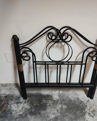 Letto singolo in ferro nero + rete a doghe inclusa
