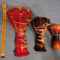 Set di 3 Tamburi Etnici Decorativi / Strumenti Mus