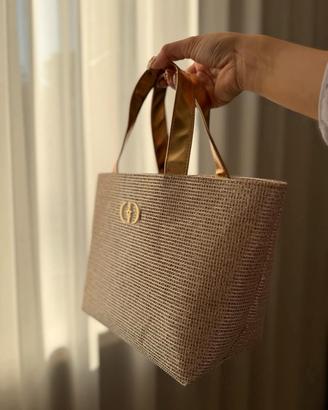 Tote bag Dior oro glitter 