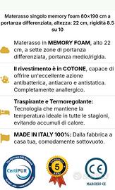 materasso singolo sogno gold