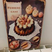 Insegna vintage in alluminio, dolci FERRERO Alba