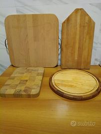  4 taglieri legno massello 