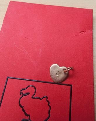 Ciondolo Dodo pomellato in oro rosa cuore
