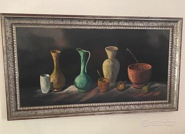 Quadro natura morta con vasi – olio su tela