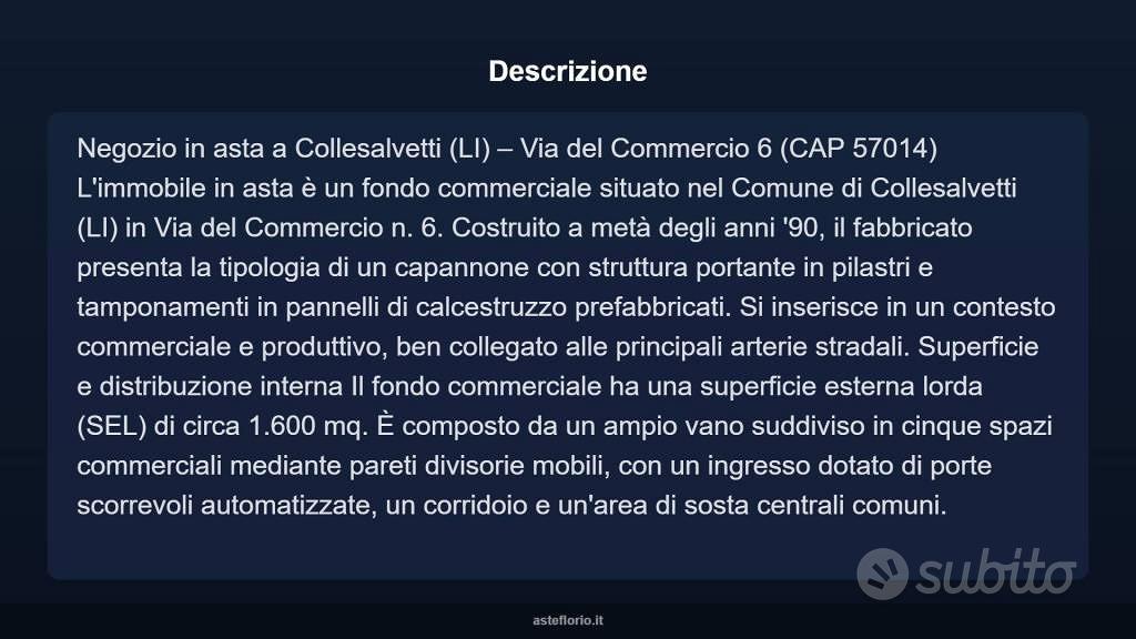 Immobile in asta di 1600 m² a Collesalvetti - Vista 3
