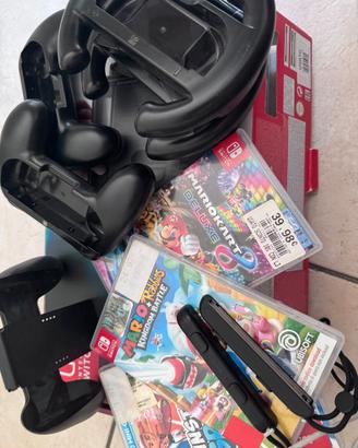 Nintendo switch con giochi e accessori
