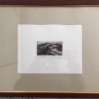 Litografia maestro Belloni con paesaggio bolognese