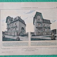 Stampa antica 1900 architettura Royan - Villa 