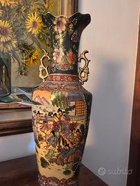 Vaso stile Satsuma 60 cm - ceramica decorata