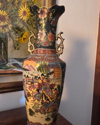 Vaso stile Satsuma 60 cm - ceramica decorata