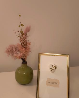 Cornice con cuore Kintsugi con monoparola personal