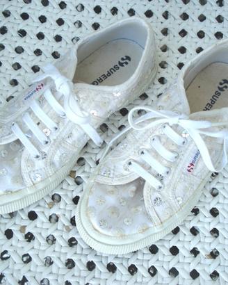 Scarpe SUPERGA, con ricami e pajettes, N. 33