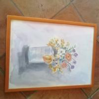 quadro, acquarello, fiori