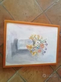 quadro, acquarello, fiori