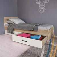 Letto singolo con cassettoni 