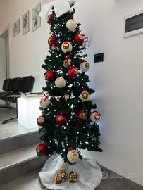 Albero di natale slim 180 cm con 500 led luci ball